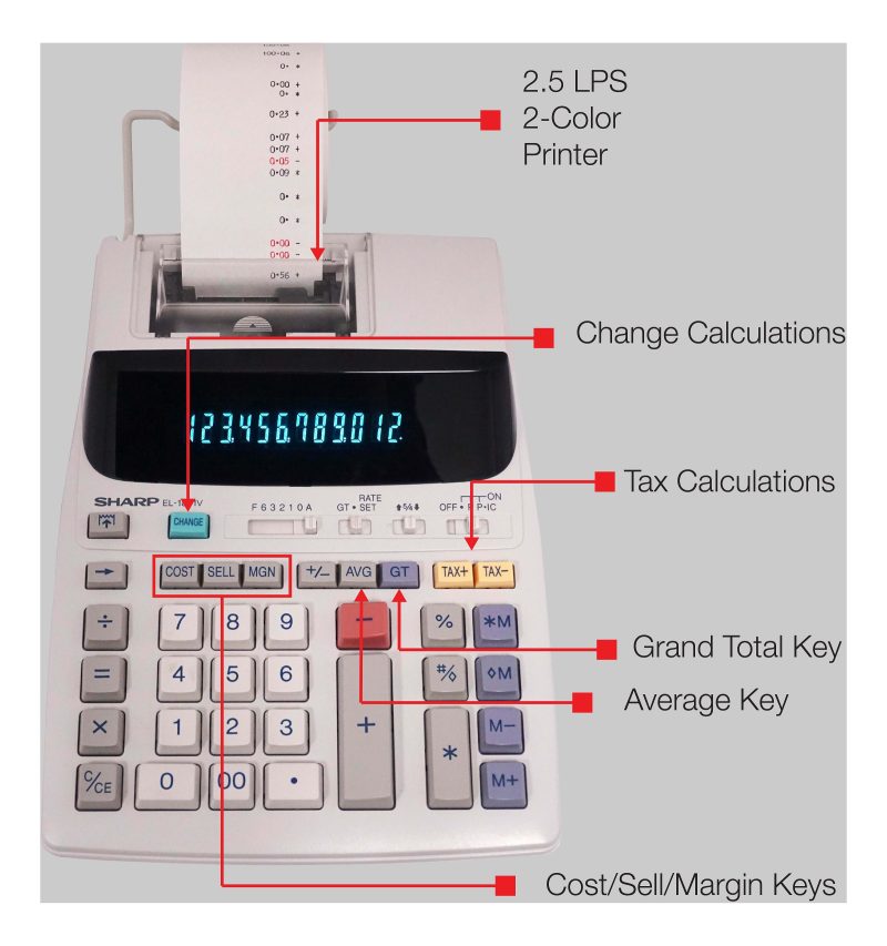 Sharp® EL-1801V 12-Digit Printing Calculator - Image 5