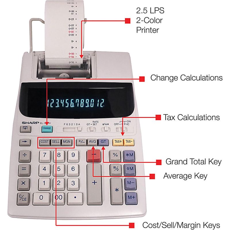Sharp® EL-1801V 12-Digit Printing Calculator - Image 9