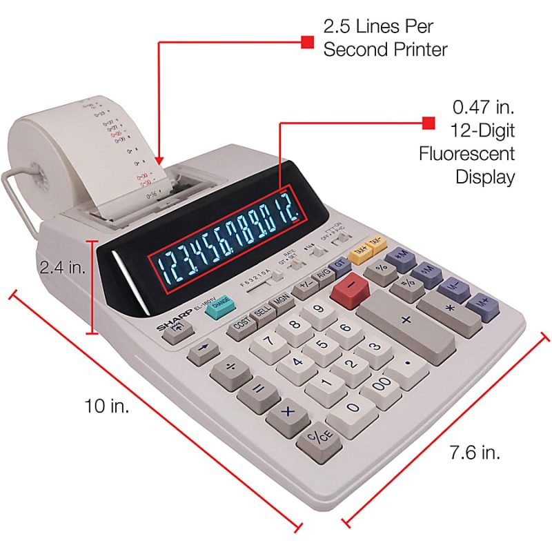 Sharp® EL-1801V 12-Digit Printing Calculator - Image 11