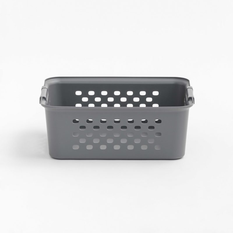 Iris® Plastic Storage Baskets, Medium, 10-1/4”H x 12-7/16”W x 14-13/16”D, Gray, Set Of 4 Baskets - Image 5