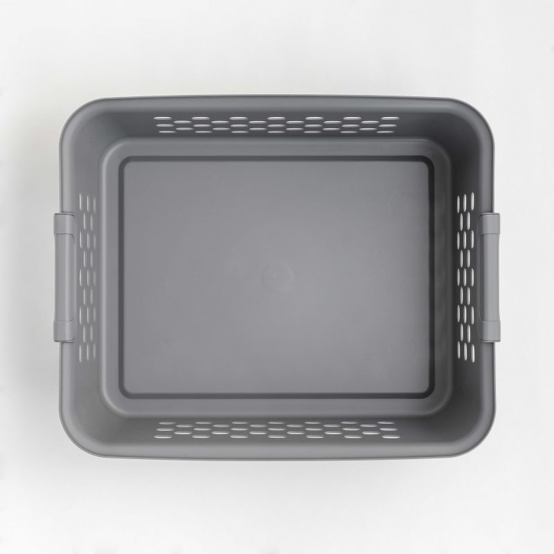 Iris® Plastic Storage Baskets, Medium, 10-1/4”H x 12-7/16”W x 14-13/16”D, Gray, Set Of 4 Baskets - Image 7