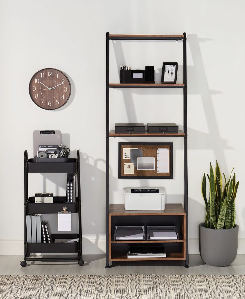 Realspace® Mobile 3-Tier Storage Cart, 35-5/8"H x 17-15/16"W x 14-5/16"D, Black - Image 5
