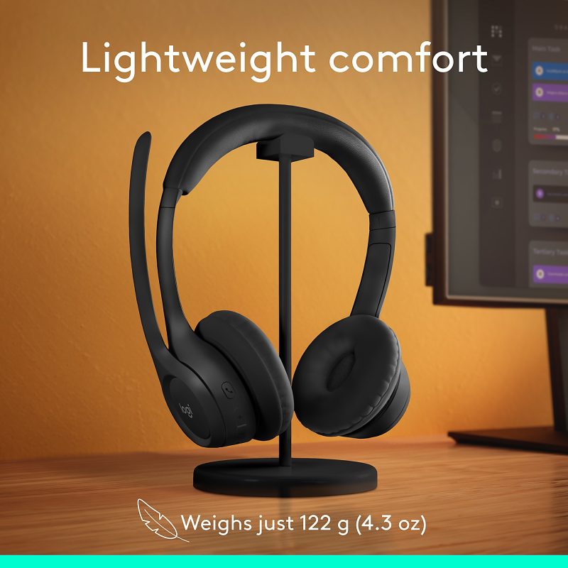 Logitech Zone 300 Wireless Bluetooth Headset With Noise-Canceling Microphone, Black, 981-001406 - Image 8