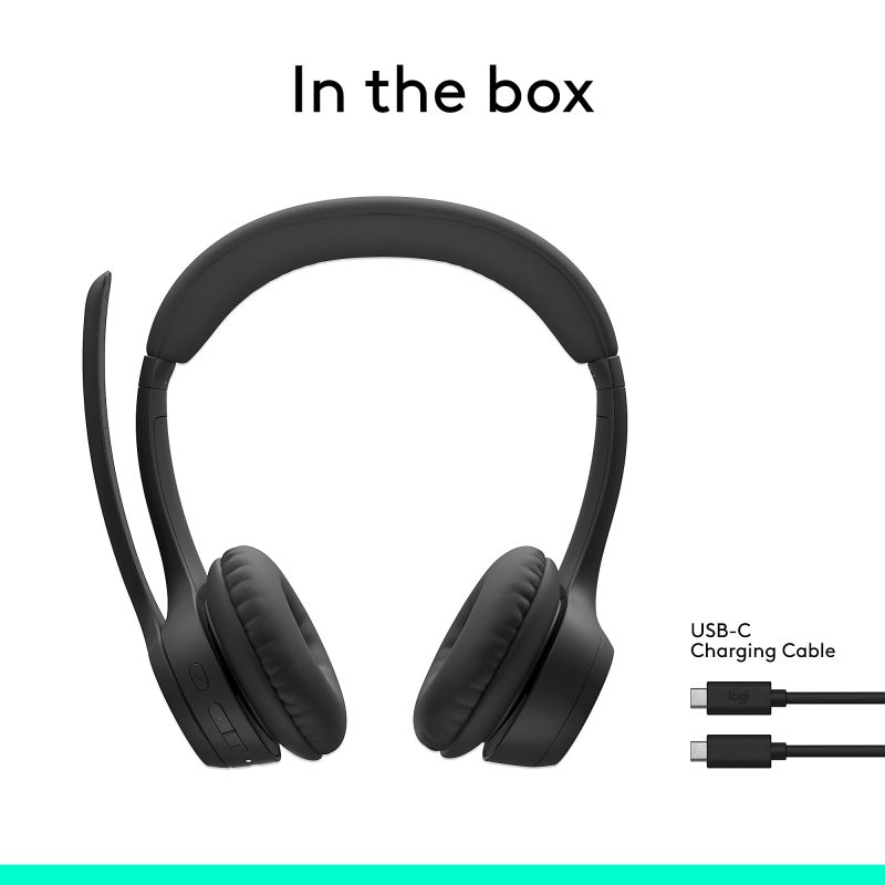 Logitech Zone 300 Wireless Bluetooth Headset With Noise-Canceling Microphone, Black, 981-001406 - Image 10