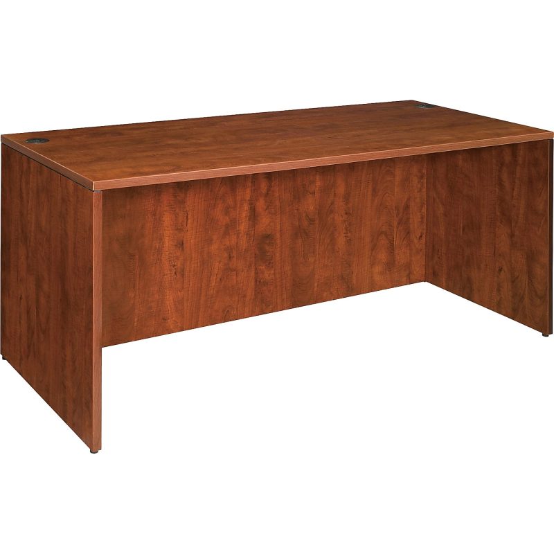 Lorell® Essentials 60"W Rectangular Shell Computer Desk, Cherry - Image 2