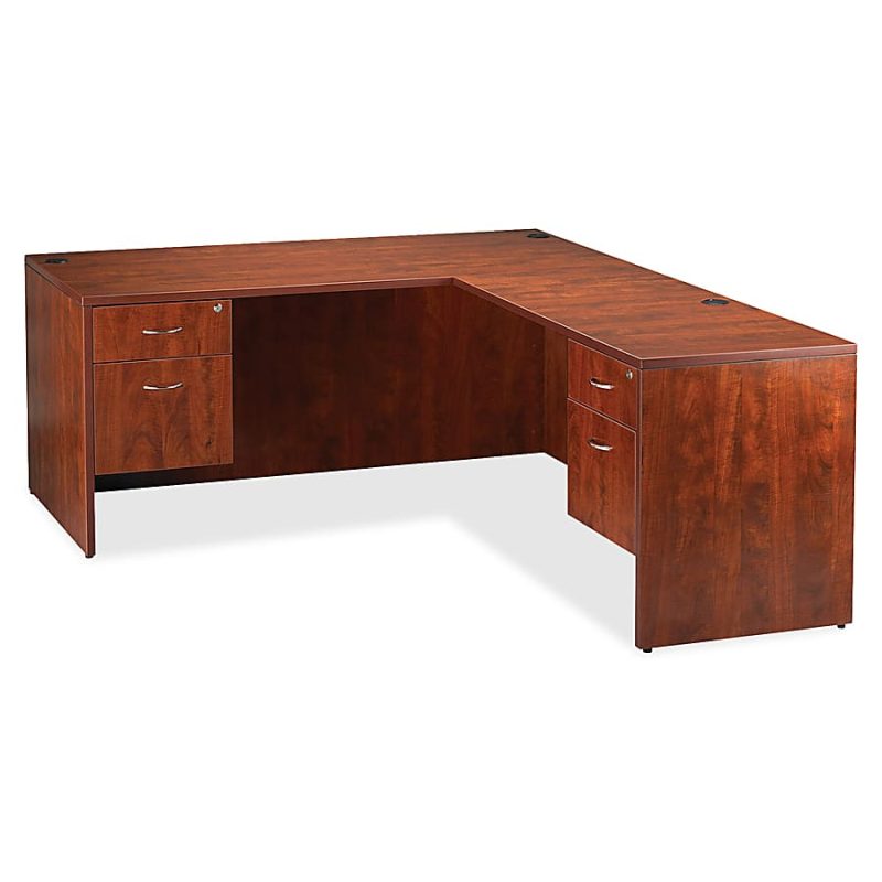 Lorell® Essentials 60"W Rectangular Shell Computer Desk, Cherry - Image 7
