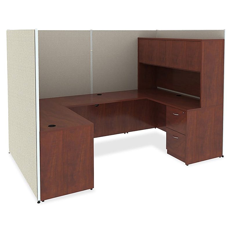 Lorell® Essentials 60"W Rectangular Shell Computer Desk, Cherry - Image 11