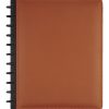 TUL® Discbound Notebook With Leather Cover, Letter Size, Narrow Ruled, 60 Sheets, Brown