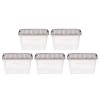 Iris® Stack & Pull™ Storage Boxes, 8 Gallon, Clear/Gray, Set Of 5 Boxes