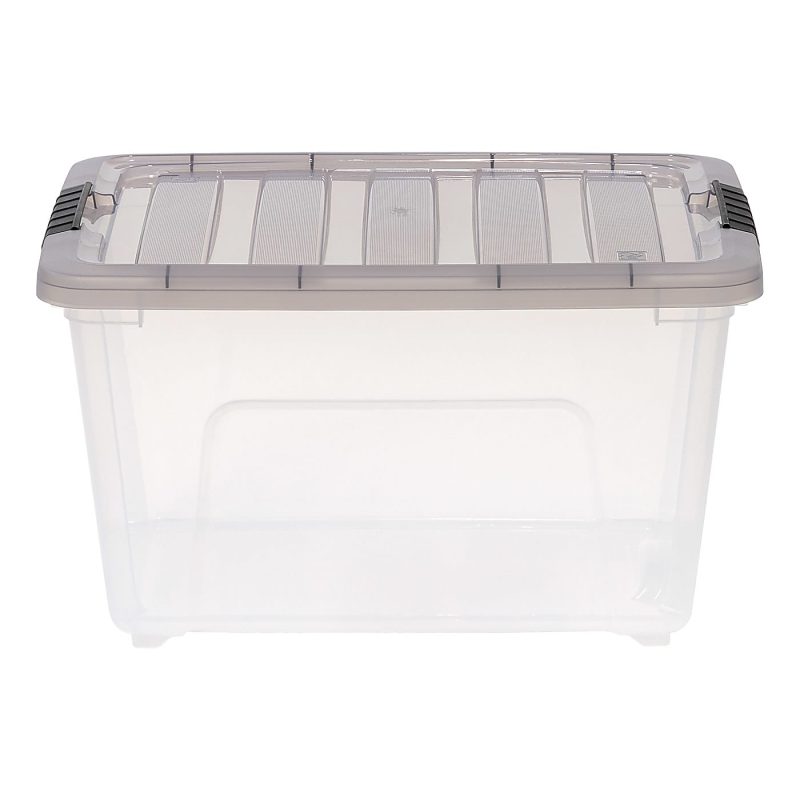 Iris® Stack & Pull™ Storage Boxes, 8 Gallon, Clear/Gray, Set Of 5 Boxes - Image 9