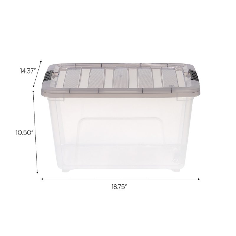 Iris® Stack & Pull™ Storage Boxes, 8 Gallon, Clear/Gray, Set Of 5 Boxes - Image 11
