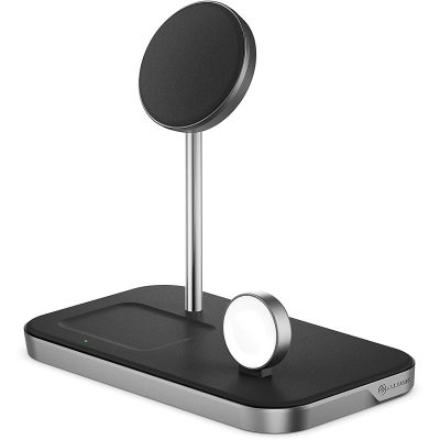 Alogic MagSpeed 3-in-1 Wireless 15W Charging Station - 1 - LED Indicator, Fast Charge Mode, Safety, Magnetic
