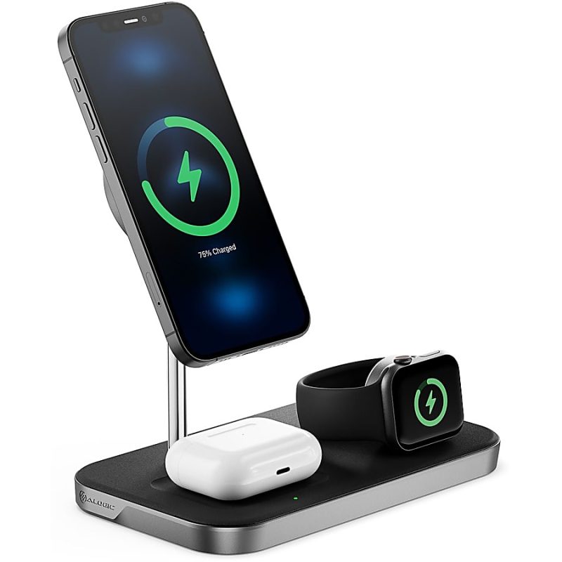Alogic MagSpeed 3-in-1 Wireless 15W Charging Station - 1 - LED Indicator, Fast Charge Mode, Safety, Magnetic - Image 8