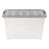 Iris® Stack & Pull™ Storage Box, 13.4 Gallon, Clear/Gray