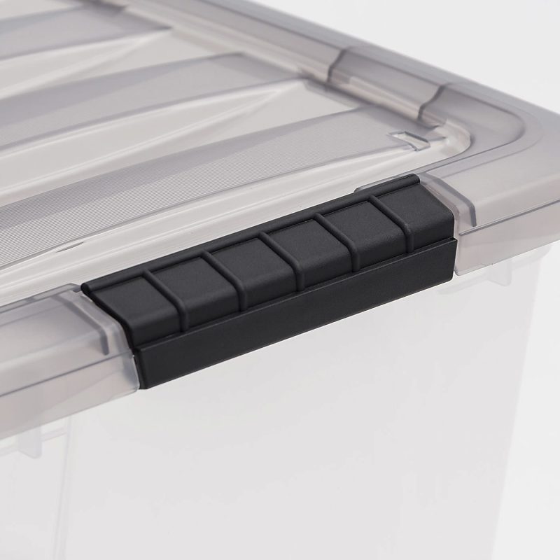 Iris® Stack & Pull™ Storage Box, 13.4 Gallon, Clear/Gray - Image 5