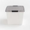 Iris® Stack & Pull™ Storage Box, 13.4 Gallon, Clear/Gray - Image 7