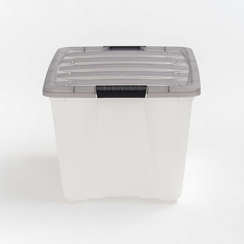 Iris® Stack & Pull™ Storage Box, 13.4 Gallon, Clear/Gray - Image 7