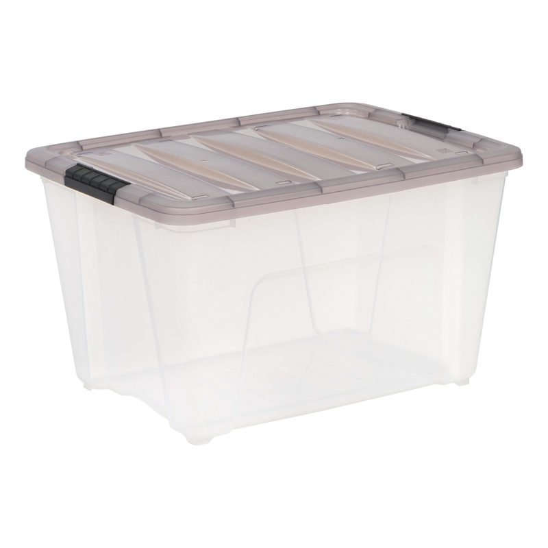 Iris® Stack & Pull™ Storage Box, 13.4 Gallon, Clear/Gray - Image 10