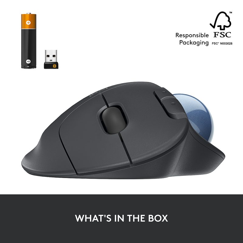 Logitech ERGO M575 Wireless Trackball Mouse, Black - Image 8