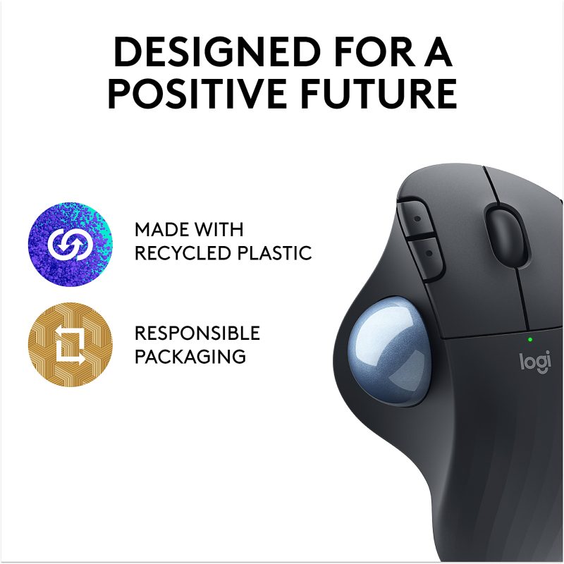 Logitech ERGO M575 Wireless Trackball Mouse, Black - Image 9