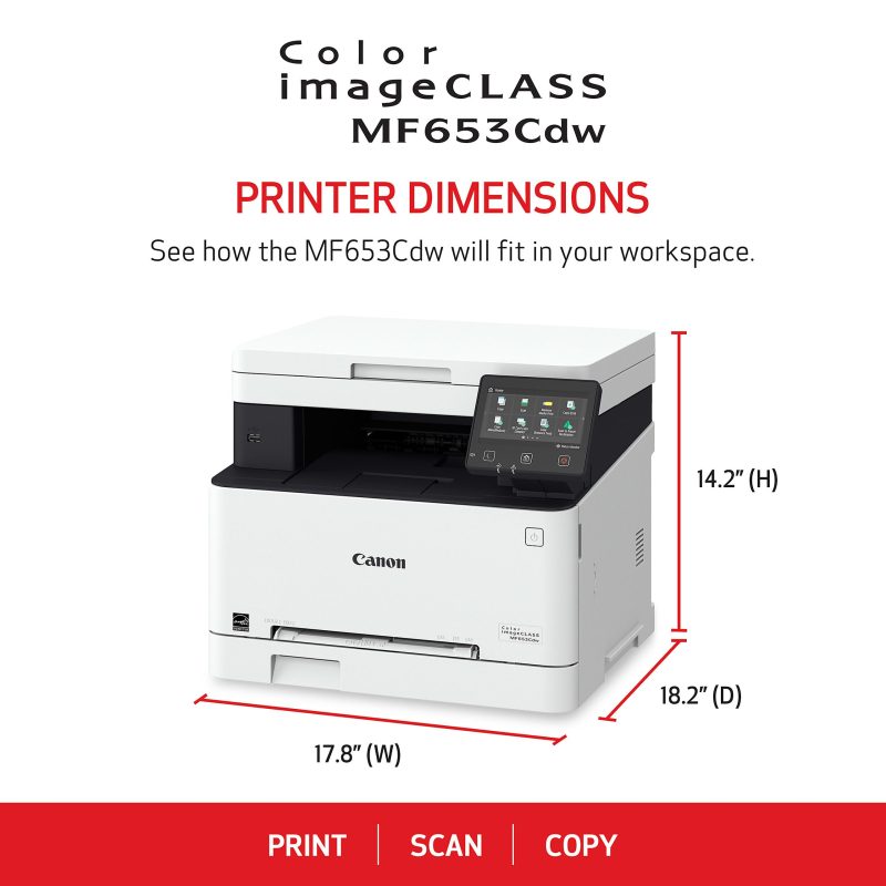 Canon® imageCLASS® MF653Cdw Wireless Laser All-In-One Color Printer - Image 2