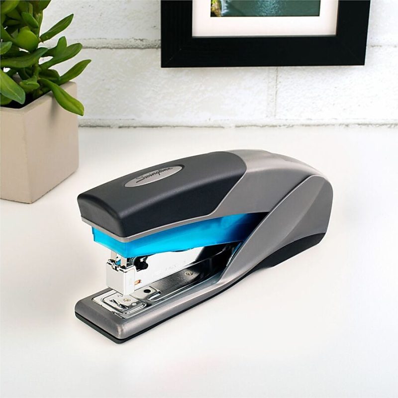 Swingline® Optima® 25 Reduced Effort Stapler, 25 Sheets Capacity, Blue/Gray - Image 9