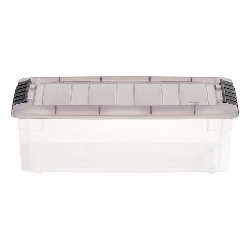 Iris® Stack & Pull™ Storage Boxes, 1.45 Gallon, Clear/Gray, Set Of 12 Boxes - Image 3