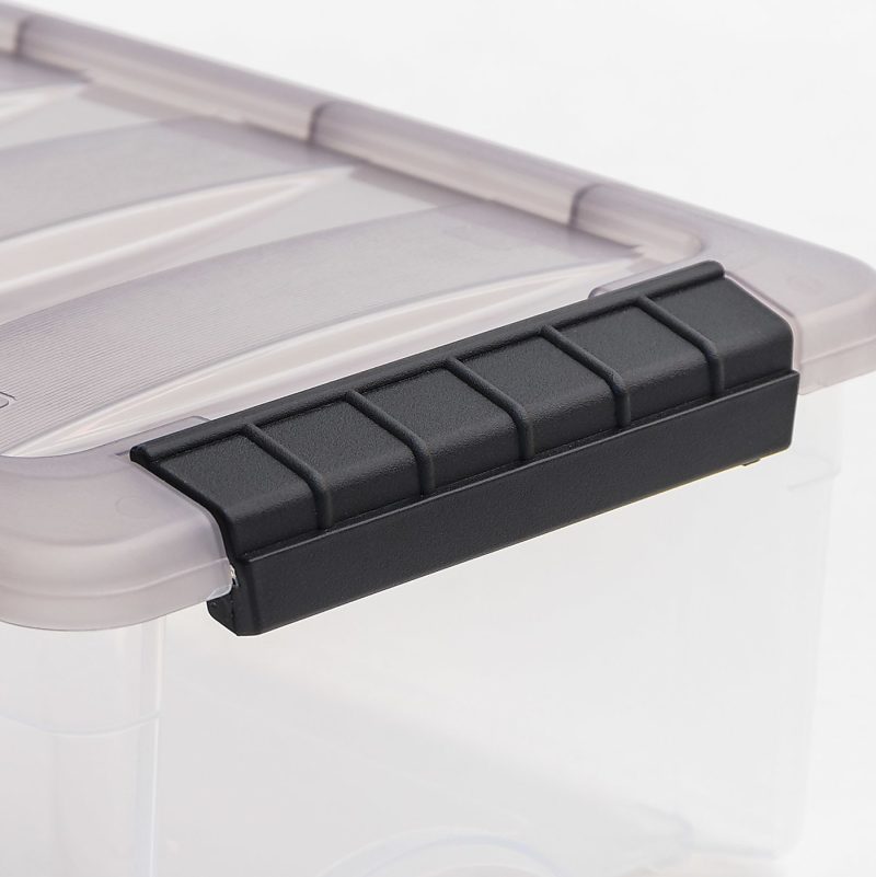 Iris® Stack & Pull™ Storage Boxes, 1.45 Gallon, Clear/Gray, Set Of 12 Boxes - Image 5