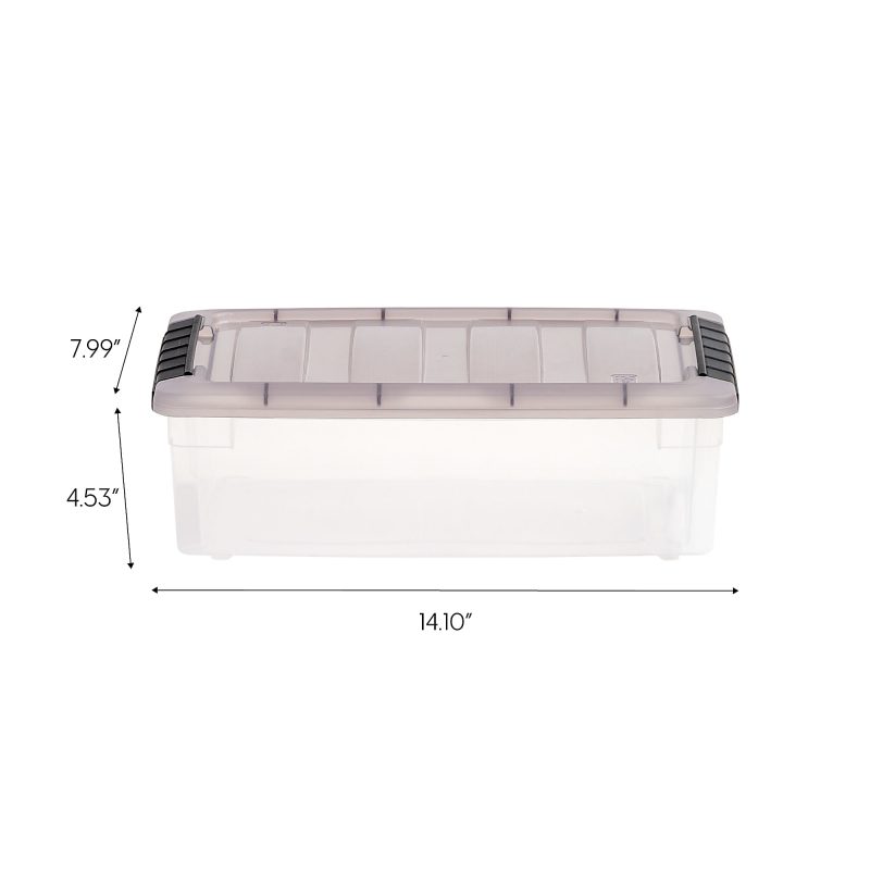 Iris® Stack & Pull™ Storage Boxes, 1.45 Gallon, Clear/Gray, Set Of 12 Boxes - Image 9