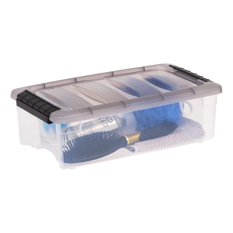 Iris® Stack & Pull™ Storage Boxes, 1.45 Gallon, Clear/Gray, Set Of 12 Boxes - Image 10