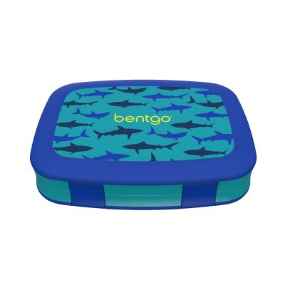 Bentgo Kids Prints 5-Compartment Lunch Box, 2"H x 6-1/2"W x 8-1/2"D, Shark