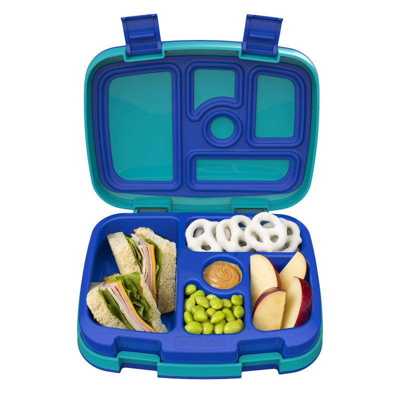 Bentgo Kids Prints 5-Compartment Lunch Box, 2"H x 6-1/2"W x 8-1/2"D, Shark - Image 3