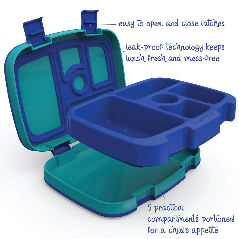 Bentgo Kids Prints 5-Compartment Lunch Box, 2"H x 6-1/2"W x 8-1/2"D, Shark - Image 6
