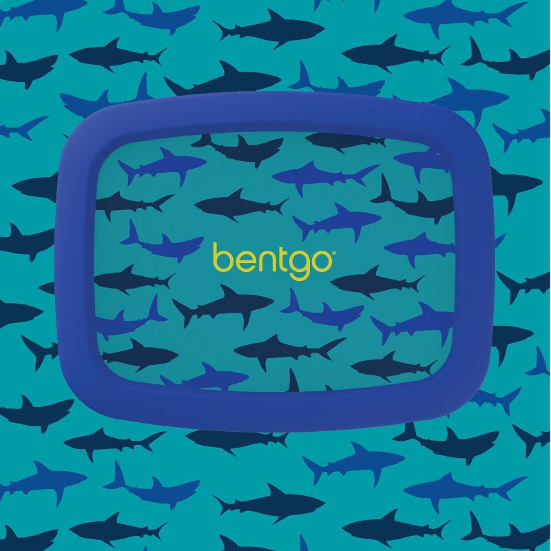 Bentgo Kids Prints 5-Compartment Lunch Box, 2"H x 6-1/2"W x 8-1/2"D, Shark - Image 7