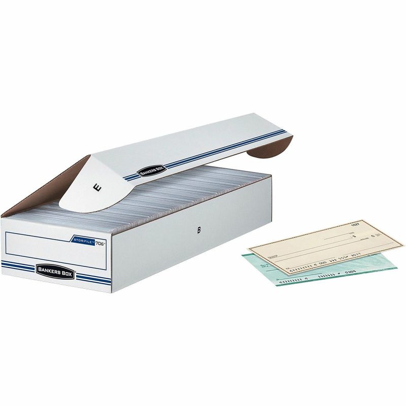 Bankers Box® Econo Stor/File™ Standard-Duty Storage Boxes, 9" x 24" x 4", White/Blue, Case Of 12 - Image 2