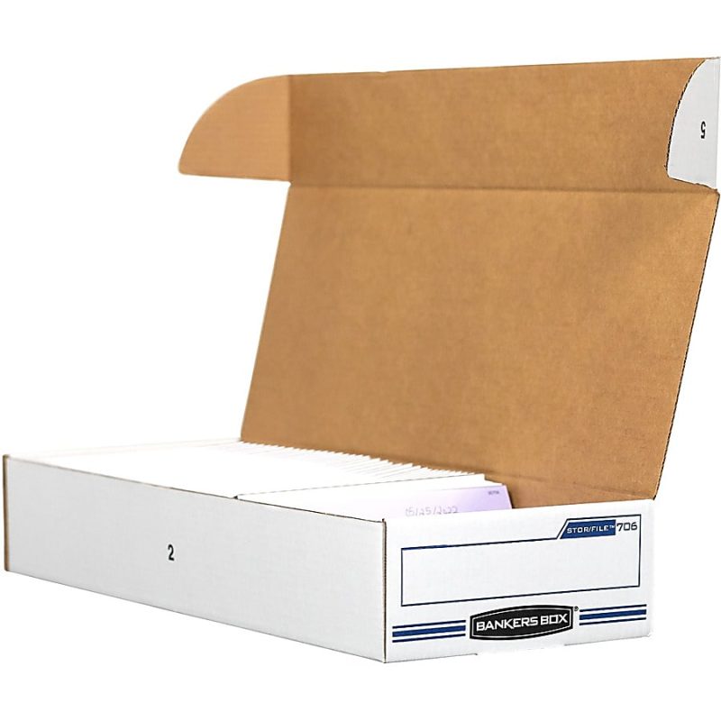 Bankers Box® Econo Stor/File™ Standard-Duty Storage Boxes, 9" x 24" x 4", White/Blue, Case Of 12 - Image 4