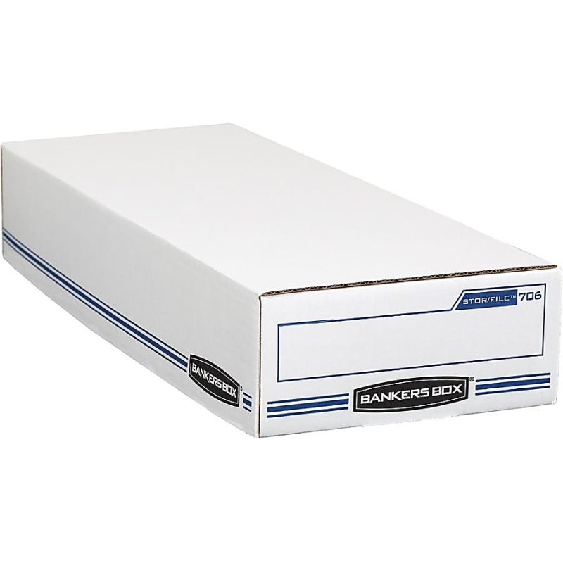 Bankers Box® Econo Stor/File™ Standard-Duty Storage Boxes, 9" x 24" x 4", White/Blue, Case Of 12 - Image 9