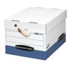 Bankers Box® Presto™ Heavy-Duty Storage Boxes With Locking Lift-Off Lids And Built-In Handles, Letter/Legal Size, 15" x 12" x 10", 60% Recycled, White/Blue, Case Of 4 - Image 3