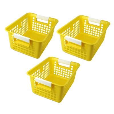 Romanoff Tattle Book Basket, Yellow, Pack Of 3