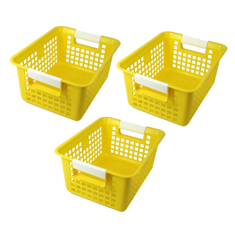 Romanoff Tattle Book Basket, Yellow, Pack Of 3
