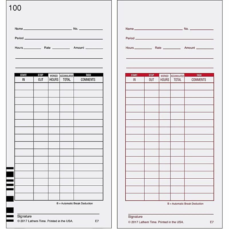 Lathem Time Cards, Numbered 1-100, 2-Sided, 3 3/8" x 7 1/4", Pack Of 100 - Image 8