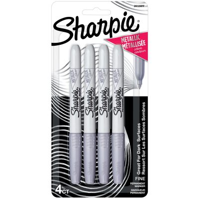 Sharpie® Metallic Permanent Markers, Fine Point, Metallic Silver, Pack Of 36 - Silver,4