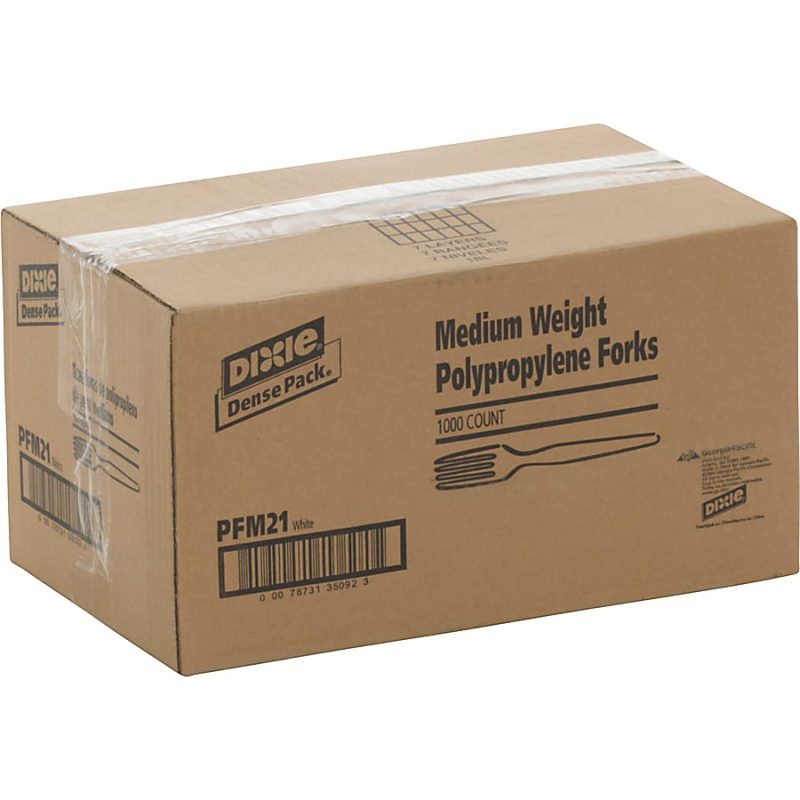 Dixie® Bulk Case Plastic Forks, White, Case Of 1,000 - Image 4