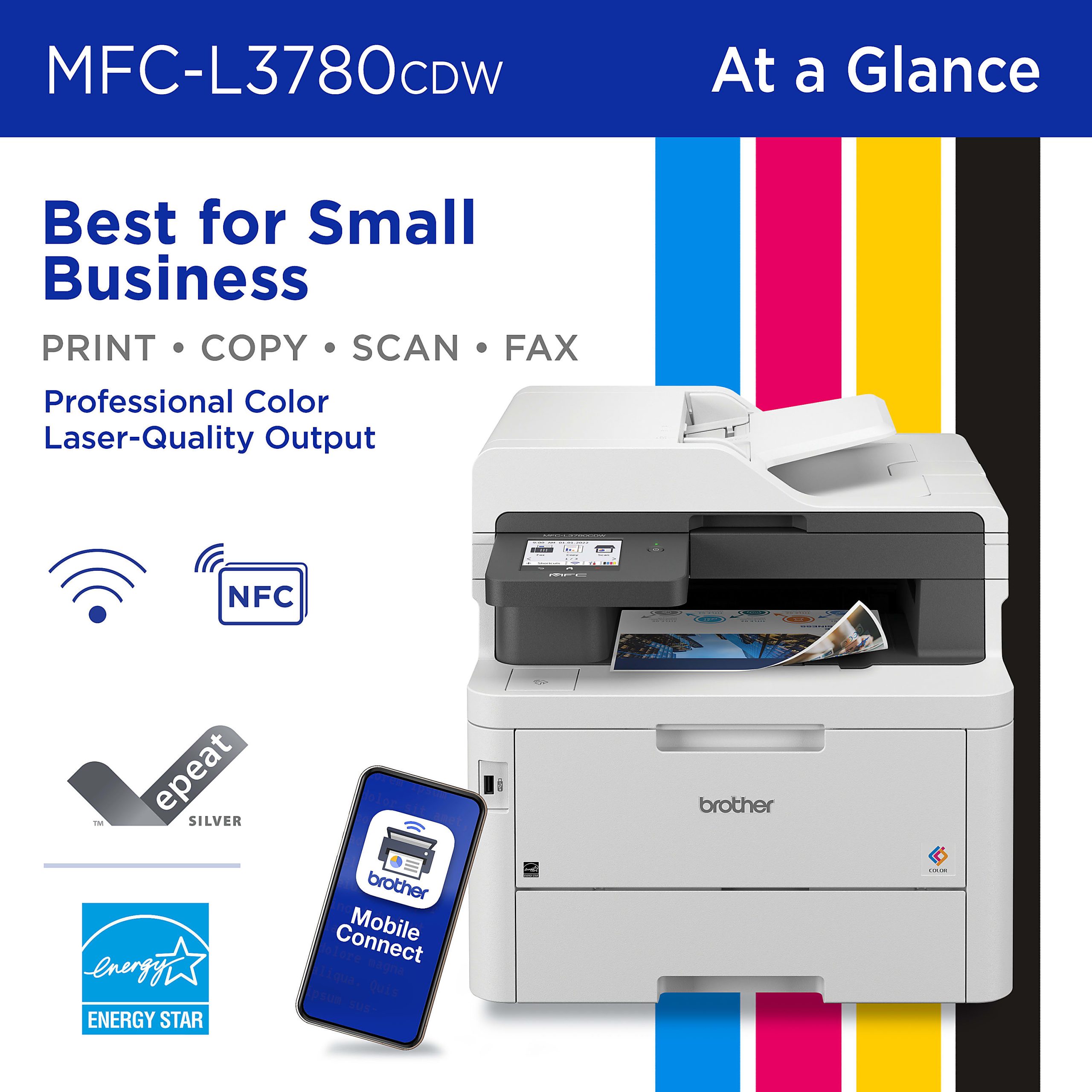 Brother® MFC-L3780CDW Wireless Digital Laser Color All-In-One Printer With Refresh EZ Print Eligibility - Image 3