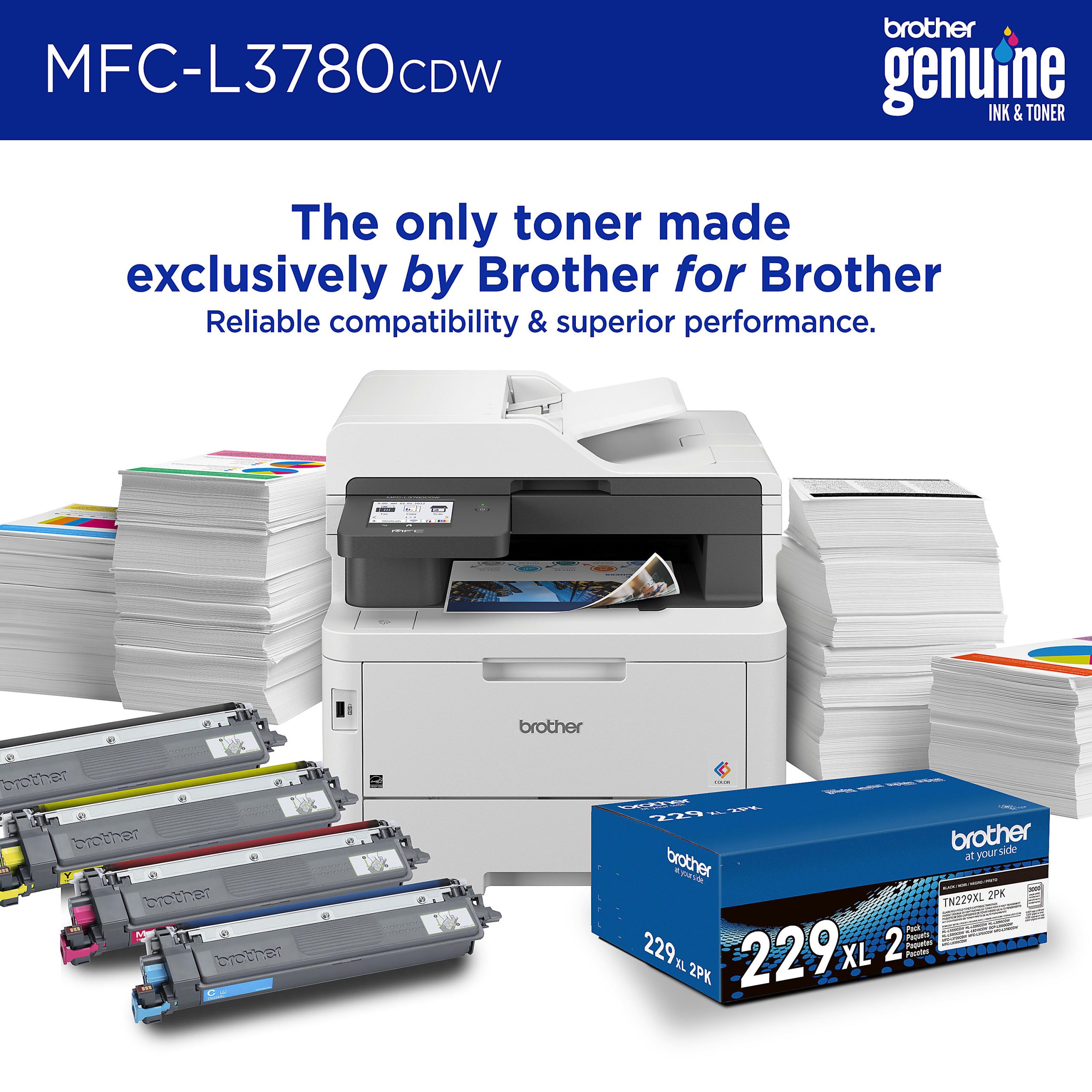 Brother® MFC-L3780CDW Wireless Digital Laser Color All-In-One Printer With Refresh EZ Print Eligibility - Image 4