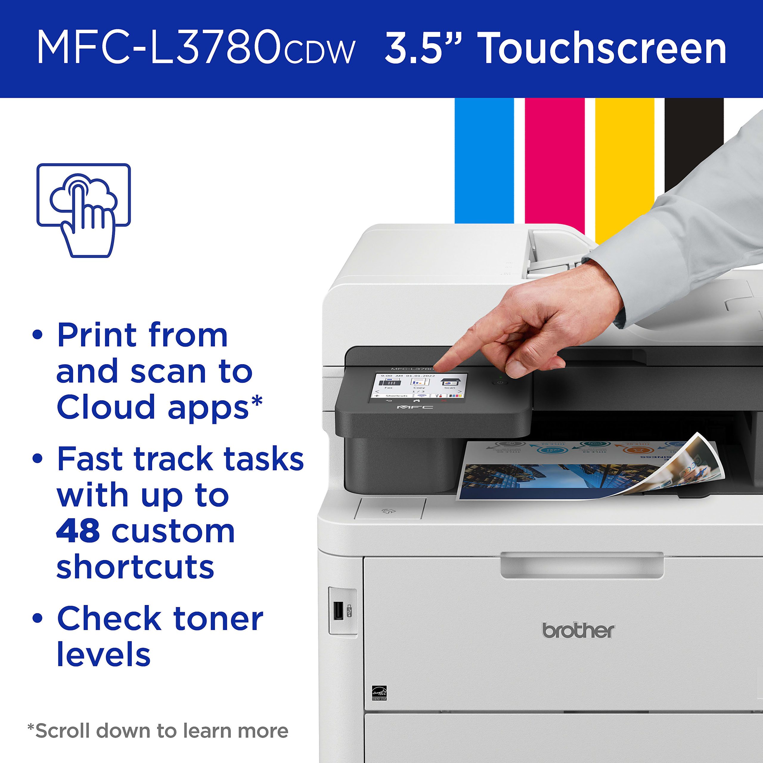 Brother® MFC-L3780CDW Wireless Digital Laser Color All-In-One Printer With Refresh EZ Print Eligibility - Image 7