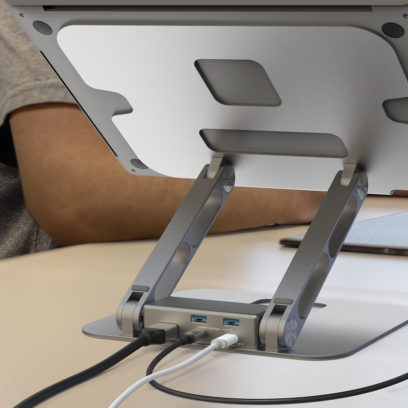 j5Create Multi-Angle 4K Docking Stand, 11.4"H x 8.9"W x 2.1"D, Space Gray, JTS327 - Image 5