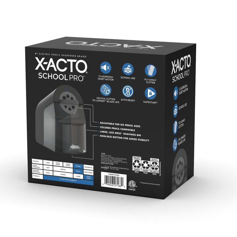 X-ACTO® School Pro® Electric Pencil Sharpener, Black - Image 10