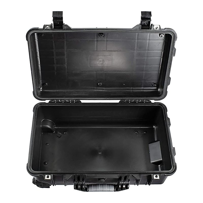eylar Polypropylene SA00034 Carry-On Travel Roller Waterproof Equipment Hard Transport Roller Case With Foam Insert, 9”H x 13-13/16”W x 22”D, Black - Image 3