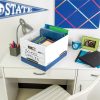 Bankers Box® R Kive® Heavy-Duty Storage Boxes With Locking Lift-Off Lids And Built-In Handles, Letter/Legal Size, 10" x 12" x 15" Liters, 50% Recycled, White/Blue - Image 3